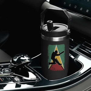 Guyana Cricket Flip Straw Tumbler Retro Vintage Sport Guyanese Flag West Indies Cricket Fan TS10 Print Your Wear