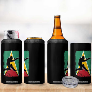 Guyana Cricket 4 in 1 Can Cooler Tumbler Retro Vintage Sport Guyanese Flag West Indies Cricket Fan TS10 Print Your Wear