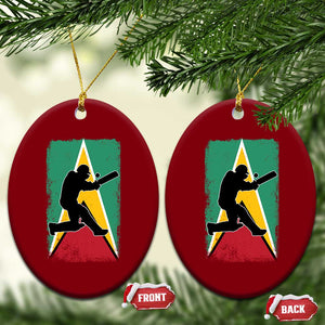 Guyana Cricket Ceramic Ornament Retro Vintage Sport Guyanese Flag West Indies Cricket Fan TS10 Print Your Wear