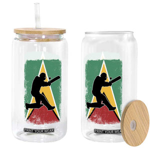 Guyana Cricket Glass Can Retro Vintage Sport Guyanese Flag West Indies Cricket Fan TS10 Print Your Wear