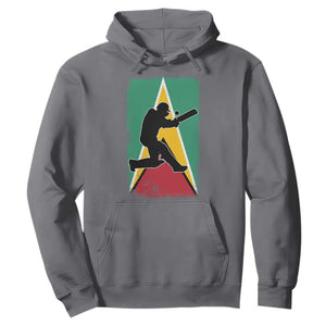 Guyana Cricket Hoodie Retro Vintage Sport Guyanese Flag West Indies Cricket Fan TS10 Charcoal Print Your Wear