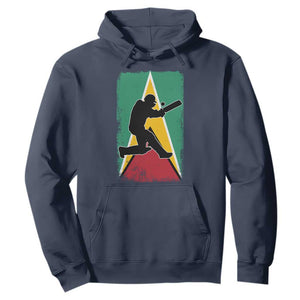 Guyana Cricket Hoodie Retro Vintage Sport Guyanese Flag West Indies Cricket Fan TS10 Navy Print Your Wear