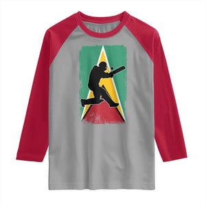Guyana Cricket Raglan Shirt Retro Vintage Sport Guyanese Flag West Indies Cricket Fan TS10 Sport Gray Red Print Your Wear