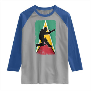 Guyana Cricket Raglan Shirt Retro Vintage Sport Guyanese Flag West Indies Cricket Fan TS10 Sport Gray Royal Print Your Wear