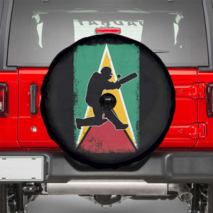 Guyana Cricket Spare Tire Cover Retro Vintage Sport Guyanese Flag West Indies Cricket Fan TS10 Black Print Your Wear