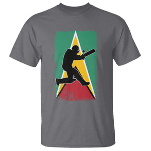 Guyana Cricket T Shirt Retro Vintage Sport Guyanese Flag West Indies Cricket Fan TS10 Charcoal Print Your Wear