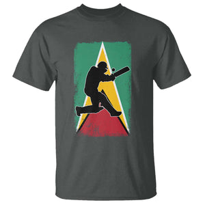 Guyana Cricket T Shirt Retro Vintage Sport Guyanese Flag West Indies Cricket Fan TS10 Dark Heather Print Your Wear