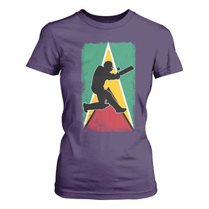Guyana Cricket T Shirt For Women Retro Vintage Sport Guyanese Flag West Indies Cricket Fan TS10 Purple Print Your Wear