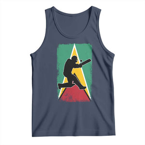 Guyana Cricket Tank Top Retro Vintage Sport Guyanese Flag West Indies Cricket Fan TS10 Navy Print Your Wear