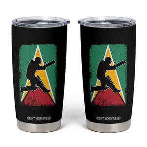 Guyana Cricket Tumbler Cup Retro Vintage Sport Guyanese Flag West Indies Cricket Fan TS10 Black Print Your Wear