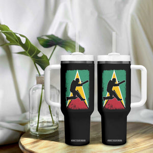 Guyana Cricket Tumbler With Handle Retro Vintage Sport Guyanese Flag West Indies Cricket Fan TS10 Print Your Wear