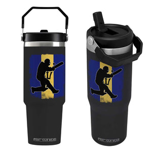 Barbados Cricket Flip Straw Tumbler Retro Vintage Sport Bajan Flag West Indies Cricket Fan TS10 One Size: 30 oz Black Print Your Wear
