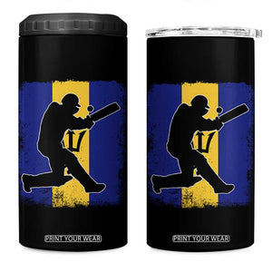 Barbados Cricket 4 in 1 Can Cooler Tumbler Retro Vintage Sport Bajan Flag West Indies Cricket Fan TS10 One Size: 16 oz Black Print Your Wear