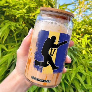 Barbados Cricket Glass Can Retro Vintage Sport Bajan Flag West Indies Cricket Fan TS10 Black Print Your Wear