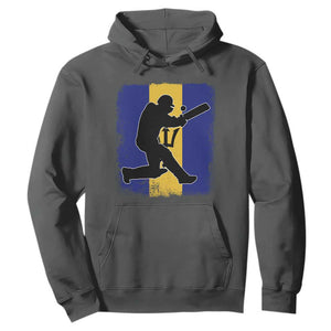 Barbados Cricket Hoodie Retro Vintage Sport Bajan Flag West Indies Cricket Fan TS10 Dark Heather Print Your Wear