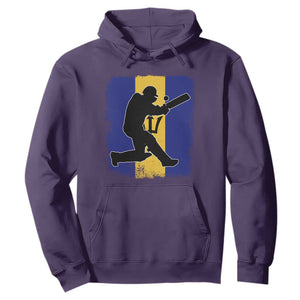 Barbados Cricket Hoodie Retro Vintage Sport Bajan Flag West Indies Cricket Fan TS10 Purple Print Your Wear