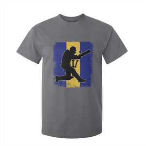 Barbados Cricket T Shirt For Kid Retro Vintage Sport Bajan Flag West Indies Cricket Fan TS10 Charcoal Print Your Wear