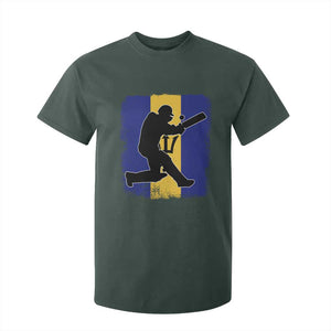 Barbados Cricket T Shirt For Kid Retro Vintage Sport Bajan Flag West Indies Cricket Fan TS10 Dark Forest Green Print Your Wear