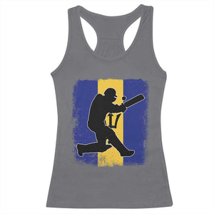 Barbados Cricket Racerback Tank Top Retro Vintage Sport Bajan Flag West Indies Cricket Fan TS10 Charcoal Print Your Wear