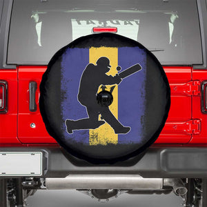 Barbados Cricket Spare Tire Cover Retro Vintage Sport Bajan Flag West Indies Cricket Fan TS10 Black Print Your Wear