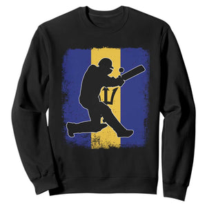 Barbados Cricket Sweatshirt Retro Vintage Sport Bajan Flag West Indies Cricket Fan TS10 Black Print Your Wear