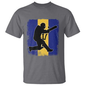 Barbados Cricket T Shirt Retro Vintage Sport Bajan Flag West Indies Cricket Fan TS10 Charcoal Print Your Wear