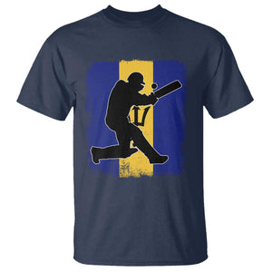 Barbados Cricket T Shirt Retro Vintage Sport Bajan Flag West Indies Cricket Fan TS10 Navy Print Your Wear