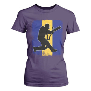 Barbados Cricket T Shirt For Women Retro Vintage Sport Bajan Flag West Indies Cricket Fan TS10 Purple Print Your Wear