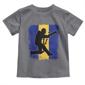 Barbados Cricket Toddler T Shirt Retro Vintage Sport Bajan Flag West Indies Cricket Fan TS10 Charcoal Print Your Wear