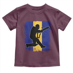 Barbados Cricket Toddler T Shirt Retro Vintage Sport Bajan Flag West Indies Cricket Fan TS10 Maroon Print Your Wear
