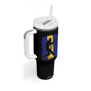 Barbados Cricket Tumbler With Handle Retro Vintage Sport Bajan Flag West Indies Cricket Fan TS10 Print Your Wear