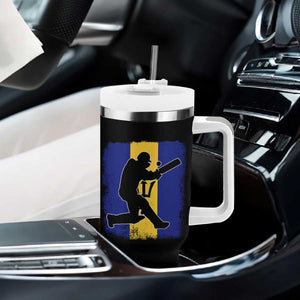 Barbados Cricket Tumbler With Handle Retro Vintage Sport Bajan Flag West Indies Cricket Fan TS10 Print Your Wear