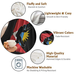 Antigua and Barbuda Cricket Throw Blanket Retro Vintage Sport Antiguan Flag West Indies Cricket Fan TS10 Print Your Wear