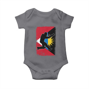 Antigua and Barbuda Cricket Baby Onesie Retro Vintage Sport Antiguan Flag West Indies Cricket Fan TS10 Charcoal Print Your Wear