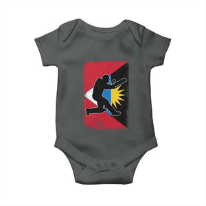 Antigua and Barbuda Cricket Baby Onesie Retro Vintage Sport Antiguan Flag West Indies Cricket Fan TS10 Dark Heather Print Your Wear