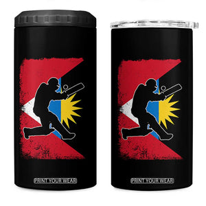 Antigua and Barbuda Cricket 4 in 1 Can Cooler Tumbler Retro Vintage Sport Antiguan Flag West Indies Cricket Fan TS10 One Size: 16 oz Black Print Your Wear