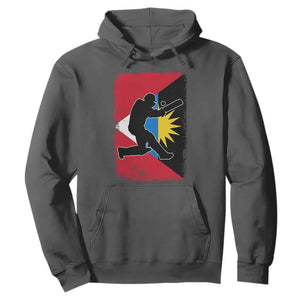Antigua and Barbuda Cricket Hoodie Retro Vintage Sport Antiguan Flag West Indies Cricket Fan TS10 Dark Heather Print Your Wear
