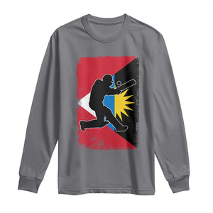 Antigua and Barbuda Cricket Long Sleeve Shirt Retro Vintage Sport Antiguan Flag West Indies Cricket Fan TS10 Charcoal Print Your Wear