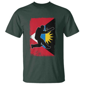 Antigua and Barbuda Cricket T Shirt Retro Vintage Sport Antiguan Flag West Indies Cricket Fan TS10 Dark Forest Green Print Your Wear