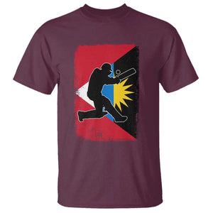 Antigua and Barbuda Cricket T Shirt Retro Vintage Sport Antiguan Flag West Indies Cricket Fan TS10 Maroon Print Your Wear