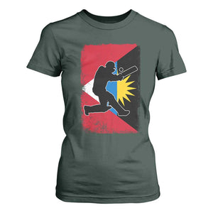 Antigua and Barbuda Cricket T Shirt For Women Retro Vintage Sport Antiguan Flag West Indies Cricket Fan TS10 Dark Forest Green Print Your Wear