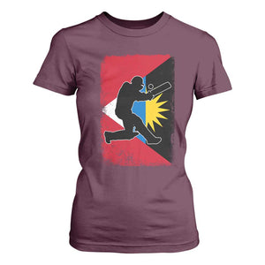 Antigua and Barbuda Cricket T Shirt For Women Retro Vintage Sport Antiguan Flag West Indies Cricket Fan TS10 Maroon Print Your Wear