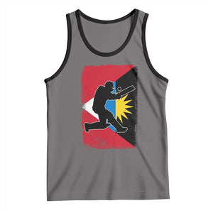 Antigua and Barbuda Cricket Tank Top Retro Vintage Sport Antiguan Flag West Indies Cricket Fan TS10 Deep Heather Black Print Your Wear