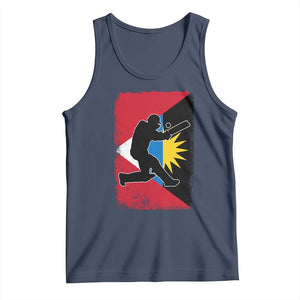 Antigua and Barbuda Cricket Tank Top Retro Vintage Sport Antiguan Flag West Indies Cricket Fan TS10 Navy Print Your Wear