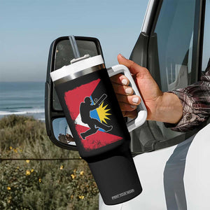 Antigua and Barbuda Cricket Tumbler With Handle Retro Vintage Sport Antiguan Flag West Indies Cricket Fan TS10 Print Your Wear