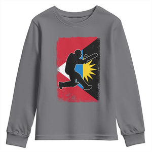 Antigua and Barbuda Cricket Youth Sweatshirt Retro Vintage Sport Antiguan Flag West Indies Cricket Fan TS10 Charcoal Print Your Wear