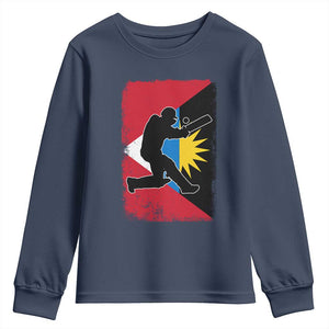 Antigua and Barbuda Cricket Youth Sweatshirt Retro Vintage Sport Antiguan Flag West Indies Cricket Fan TS10 Navy Print Your Wear