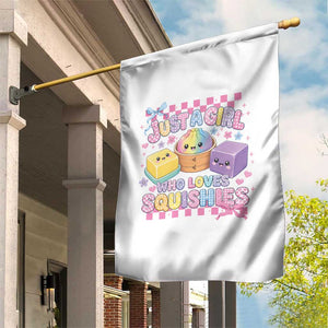 Just A Girl Who Loves Squishies Garden Flag Cute Kawaii Dumpling Graphic Coquette Bow Girls