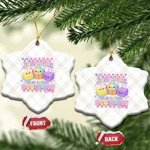 Just A Girl Who Loves Squishies Ceramic Ornament Cute Kawaii Dumpling Graphic Coquette Bow Girls