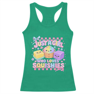 Just A Girl Who Loves Squishies Racerback Tank Top Cute Kawaii Dumpling Graphic Coquette Bow Girls